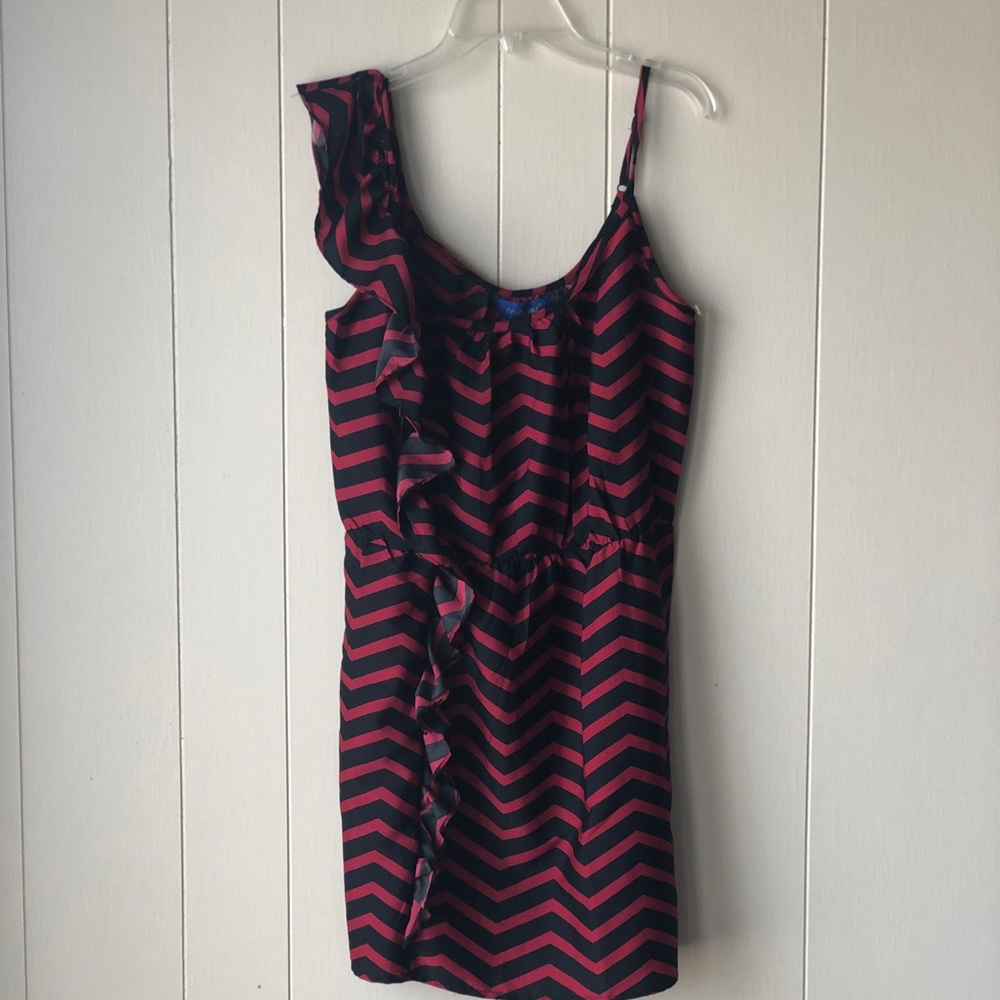 Black and red striped dress